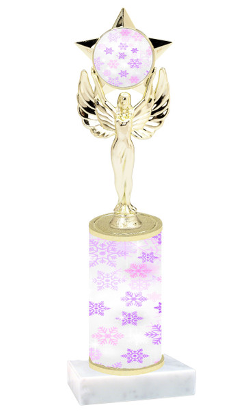 Winter - Christmas theme  trophy with choice of trophy height  with matching insert.  (051