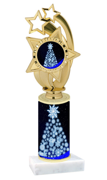 Winter - Christmas theme  trophy with choice of trophy height  with matching insert.  (079