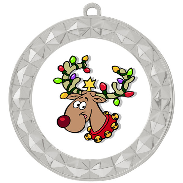 Reindeer  theme medal..  Includes free engraving and neck ribbon.   reindeer 935s