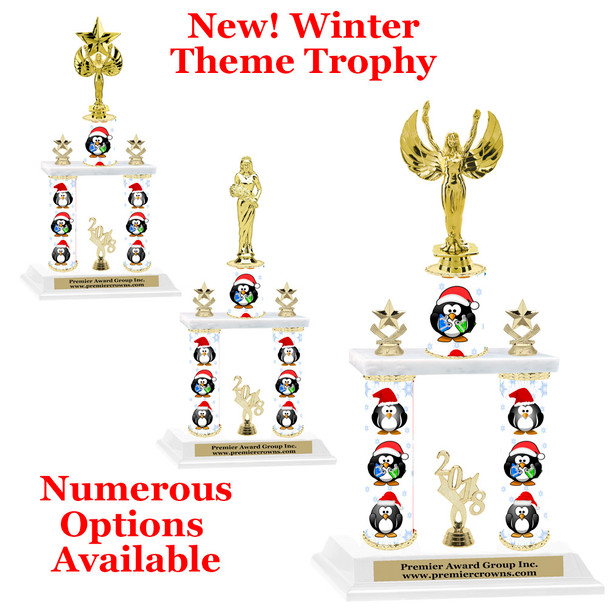 Winter theme  2-Column trophy.  Numerous trophy heights and figures available  (0010