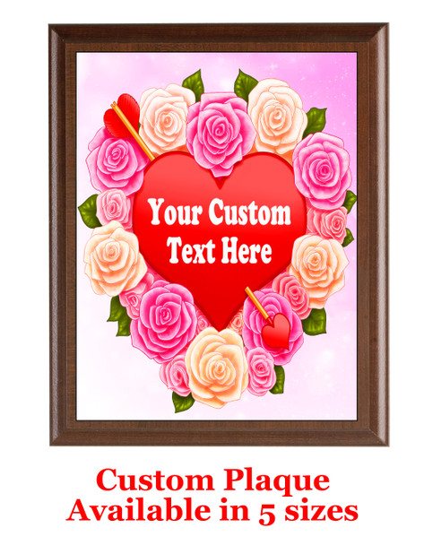 Custom Full Color Plaque.  Brown plaque with full color plate. 5 Plaques sizes available - Val005