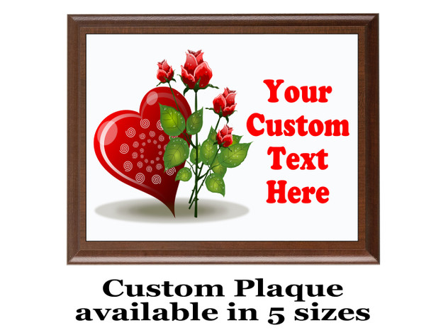 Custom Full Color Plaque.  Brown plaque with full color plate. 5 Plaques sizes available - Val008