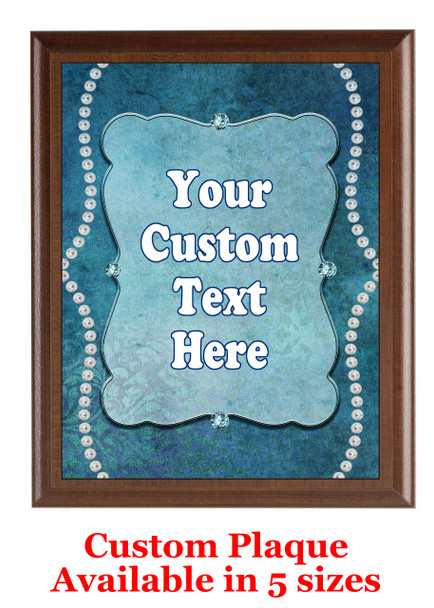 Custom Full Color Plaque.  Brown plaque with full color plate.  5 Plaques sizes available - pag001