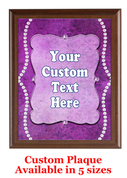 Custom Full Color Plaque.  Brown plaque with full color plate.  5 Plaques sizes available - pag011