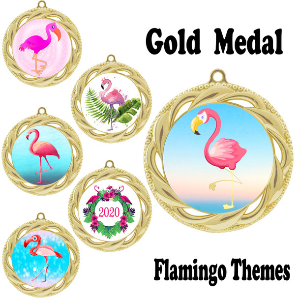 Flamingo theme medal.  Includes free engraving and neck ribbon.  (Flamingo - 938g
