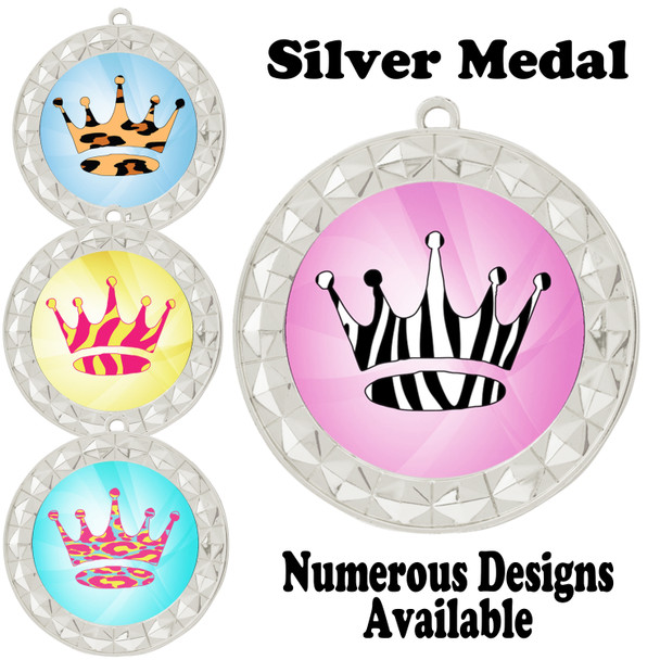 Animal Print Medal.  Silver medal finish.   Includes free engraving and neck ribbon.  935-S