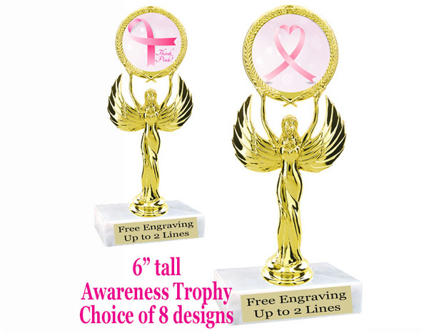 Awareness theme trophy.  6" tall with choice of art work.  80087