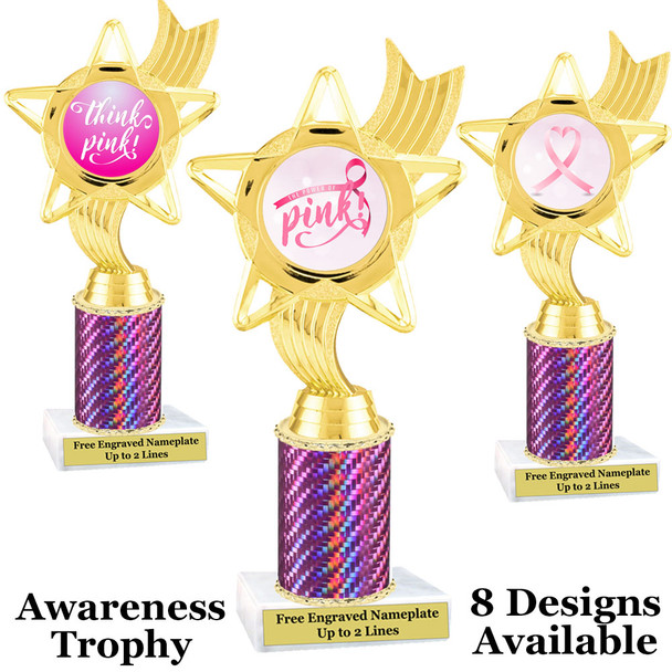 Awareness theme trophy.  Pink Prism column with choice of art work.  Numerous heights available. PH27