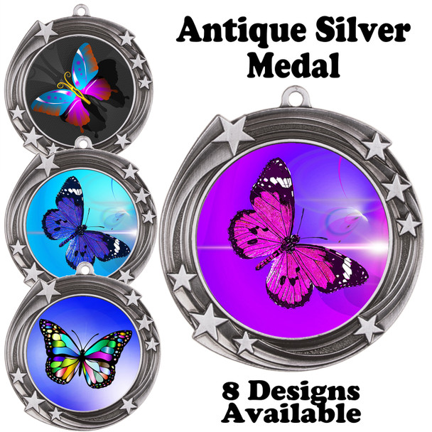 Butterfly theme medal with choice of 8 artwork designs.  930S