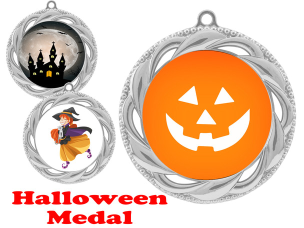 Halloween theme medal.  Choice of art work.  Includes free engraving and neck ribbon - 938s