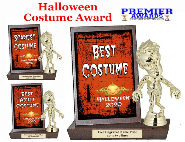 Halloween Costume Contest Plaque and Figure.   A unique award for all of your Halloween theme events and contests  (002)