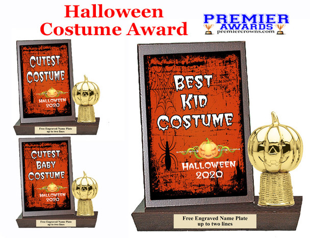 Halloween Costume Contest Plaque and Figure.   A unique award for all of your Halloween theme events and contests  (003