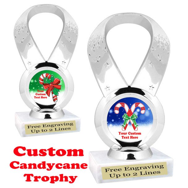 Custom Candy Cane trophy.  Great trophy for all of your holiday events and pageants.   5093s