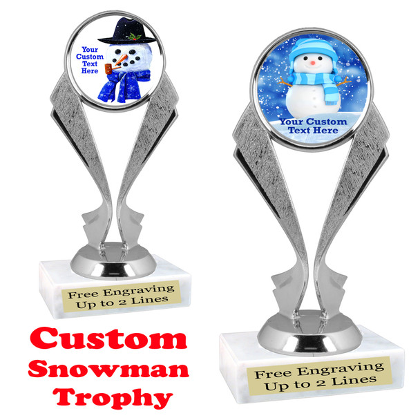 Custom Snowman trophy.  Great trophy for all of your holiday events and pageants. 5096