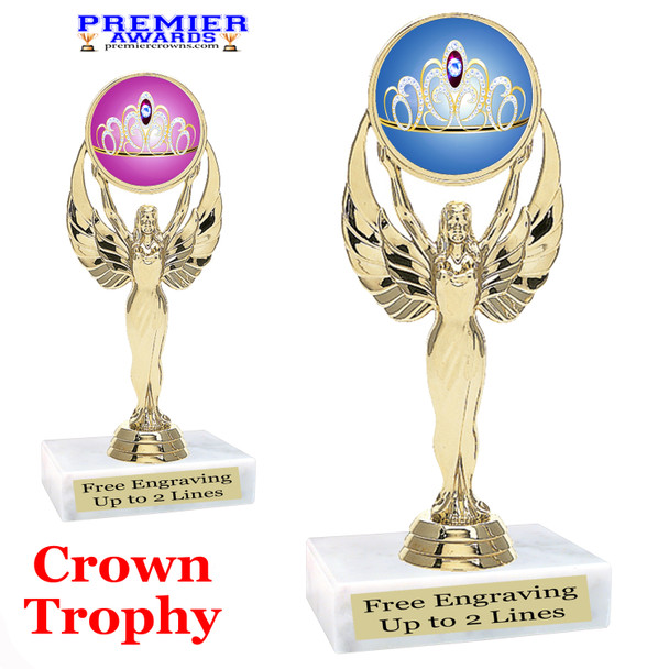 Crown Theme trophy.  Great trophy for your pageants, events, contests and more!   80087