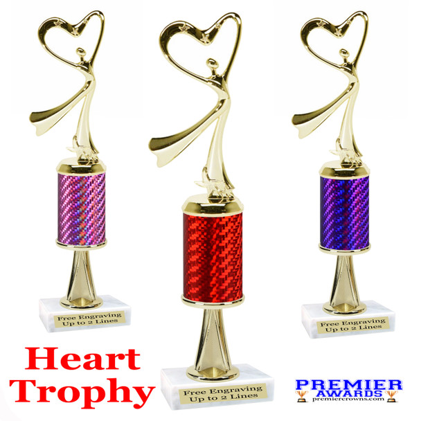 Victory Heart  trophy.  Great trophy for your pageants, events, contests and more!   1 Column w/stem.. 
