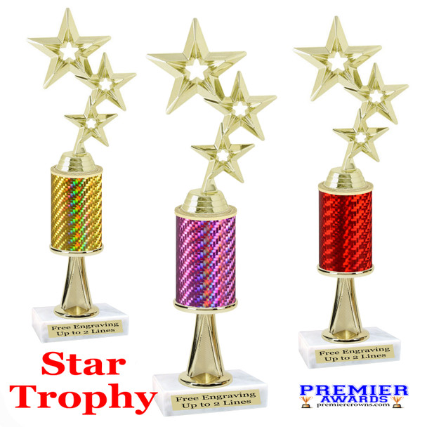 Star  trophy.  Great trophy for your pageants, events, contests and more!   1 Column w/stem.. 5061g