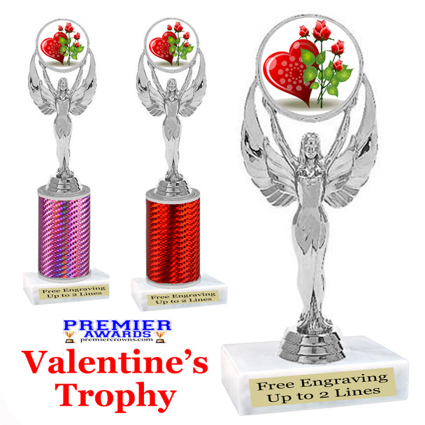 Valentine theme trophy.  Great trophy for your pageants, events, contests and more!   6010