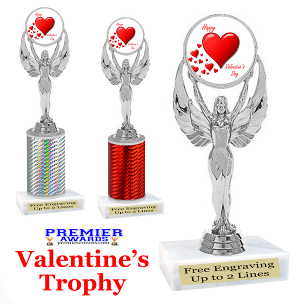 Valentine theme trophy.  Great trophy for your pageants, events, contests and more!   6010-2
