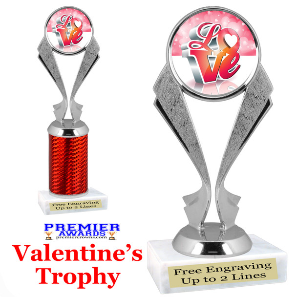 Valentine theme trophy.  Great trophy for your pageants, events, contests and more!   5096-1