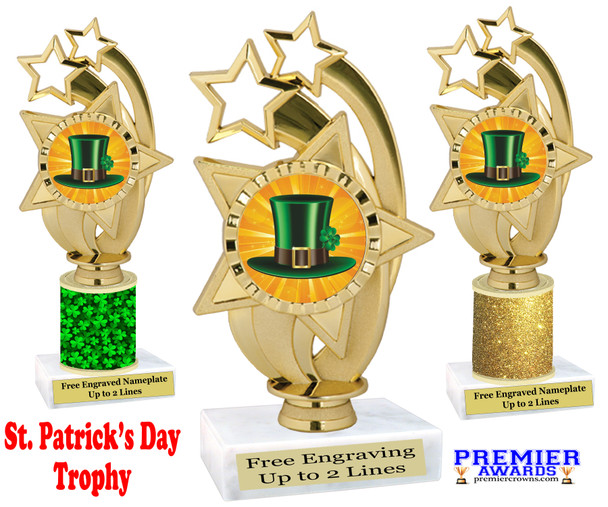 St. Patrick's Day Trophy.   Great award for your pageants, events, competitions, parties and more.  -006