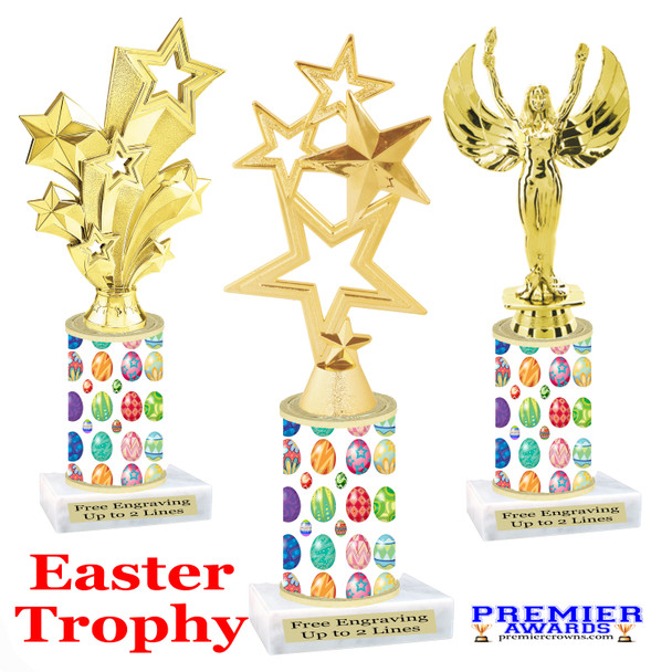 Easter theme trophy.  Festive award for your Easter pageants, contests, competitions and more