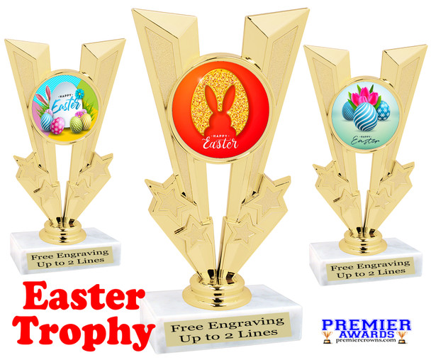 Easter theme trophy.  Festive award for your Easter pageants, contests, competitions and more.  92746
