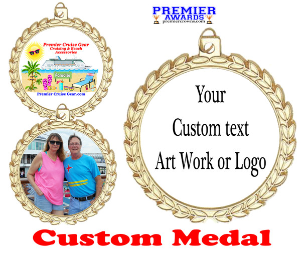 Custom medal.  Upload your logo, art work or text for a unique medal great for any event!  m70g