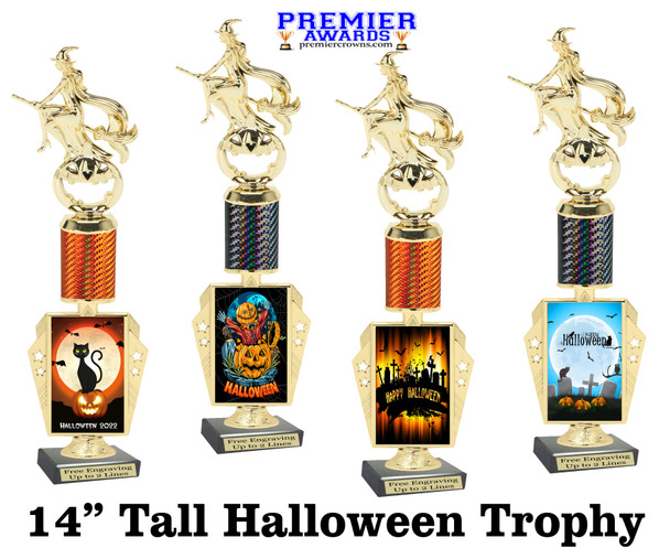 Halloween trophy. Great trophy for your Halloween events, pageants and more.  14" tall - Witch