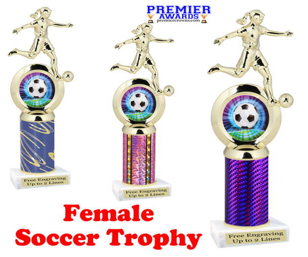 Female Soccer trophy.   Great trophy for your soccer team, schools and rec departments