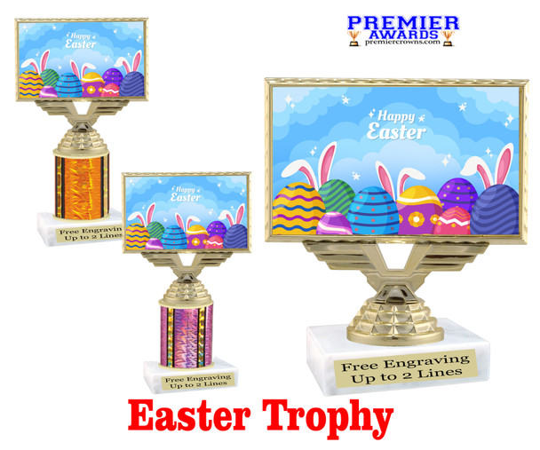 Easter theme trophy.  Great award for your pageants, Easter Egg Hunts, contests, competitions and more.  676-1