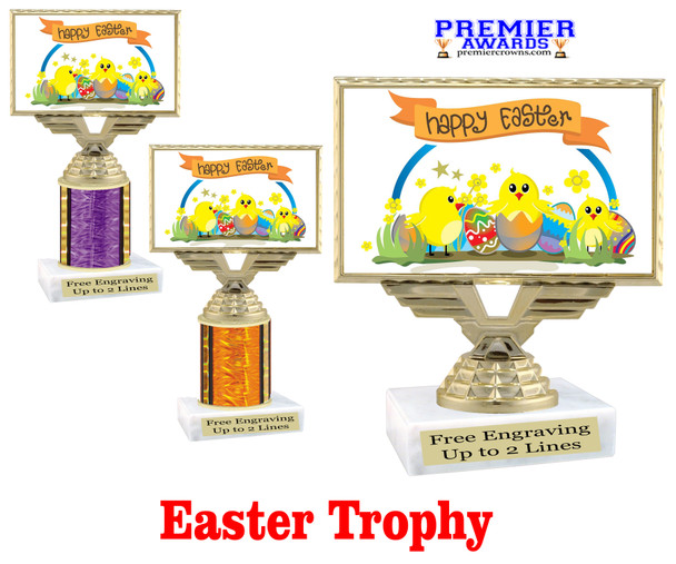Easter theme trophy.  Great award for your pageants, Easter Egg Hunts, contests, competitions and more.  676-9