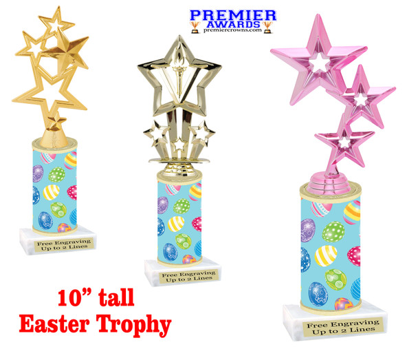 Easter theme trophy.  Festive award for your Easter pageants, contests, competitions and more.  sub01