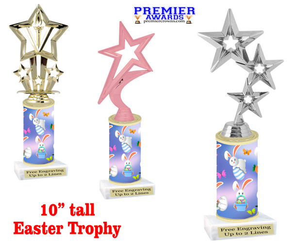Easter theme trophy.  Festive award for your Easter pageants, contests, competitions and more.  sub10