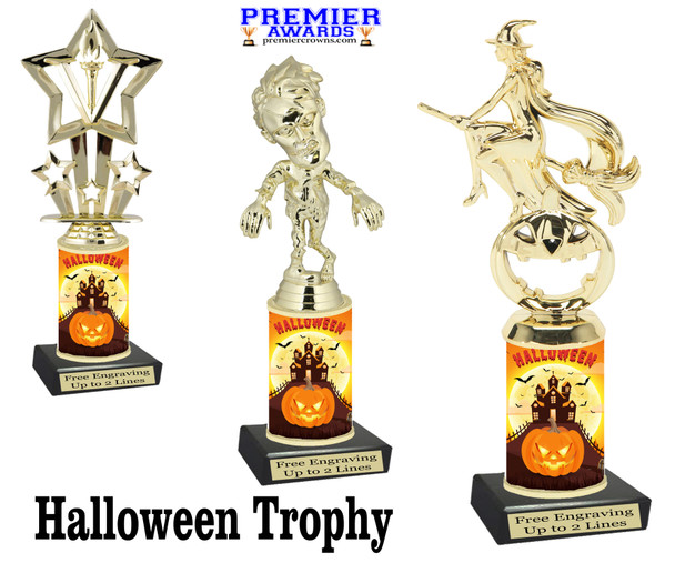 Premier exclusive Halloween trophy.  Choice of trophy height, base and figure.  (sub-hall-108