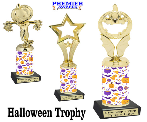 Premier exclusive Halloween trophy.  Choice of trophy height, base and figure.  (sub-hall-110