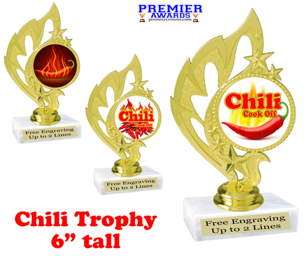 Chili themed trophy - great for your chili contests, BBQ competitions and more