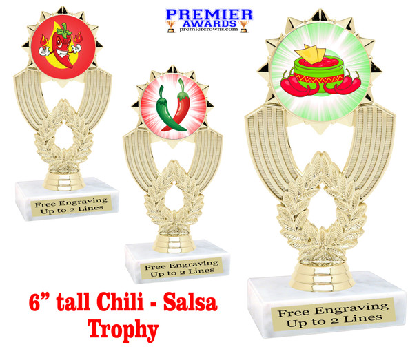 Salsa themed trophy - great for your salsa contest, chili contests, BBQ competitions and more.  