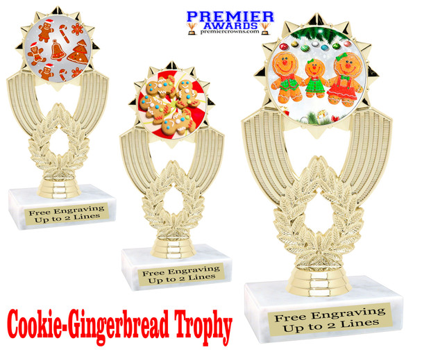 Holiday Cookies Trophy.   6 " tall.  Includes free engraving.   A Premier exclusive design! 3103