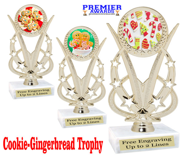 Holiday Cookies Trophy.   6 " tall.  Includes free engraving.   A Premier exclusive design! h415