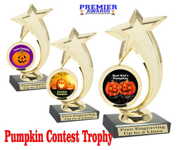 6" tall  Halloween  theme trophy.  Great for Pumpkin carving and Decorating contests  6061g