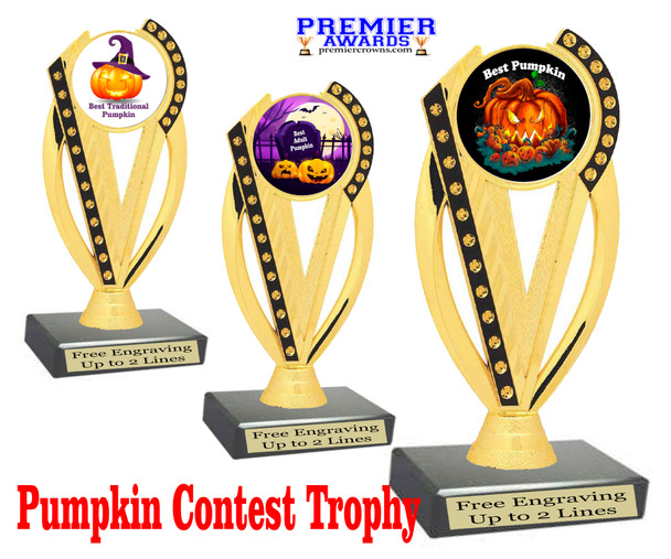 6.5" tall  Halloween  theme trophy.  Great for Pumpkin carving and Decorating contests  ph76