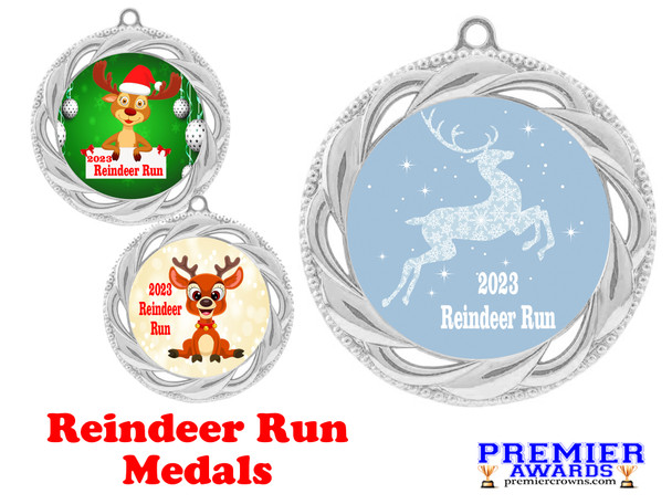 Reindeer Run Medal  Choice of 9 categories.  Includes free engraving and neck ribbon  (938s
