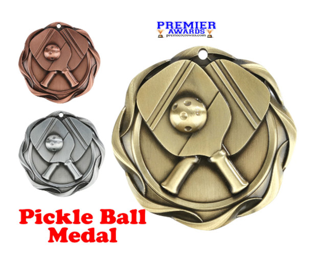 Pickleball Medal.  Choice of Gold, Silver or Bronze.  Great medal for your team events!  (pdu)