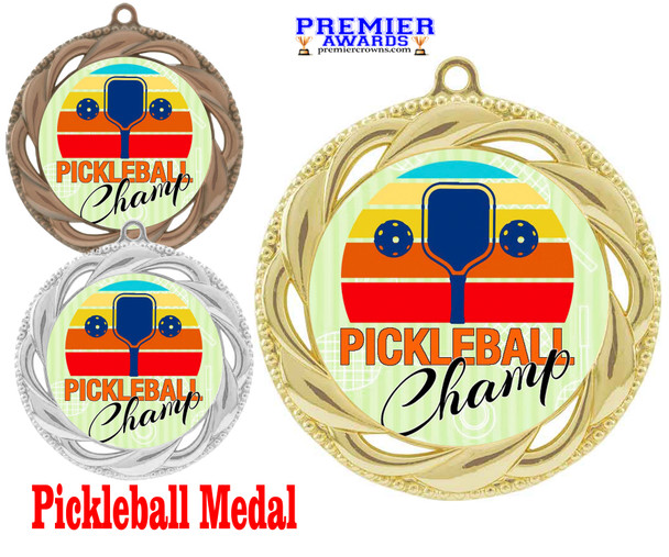 Pickleball Medal.  Choice of Gold, Silver or Bronze.  Great medal for your team events! 8