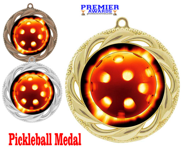 Pickleball Medal.  Choice of Gold, Silver or Bronze.  Great medal for your team events! 9