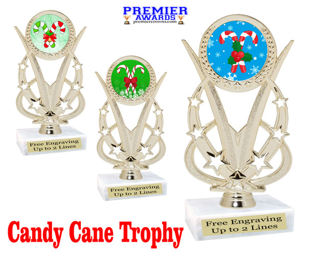 Candy Cane Trophy.   6.5" tall.  Includes free engraving.   A Premier exclusive design! H415