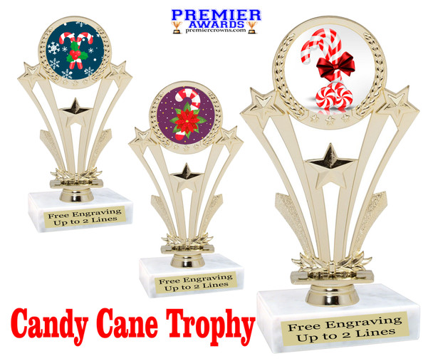 Candy Cane Trophy.   6.5" tall.  Includes free engraving.   A Premier exclusive design! H416