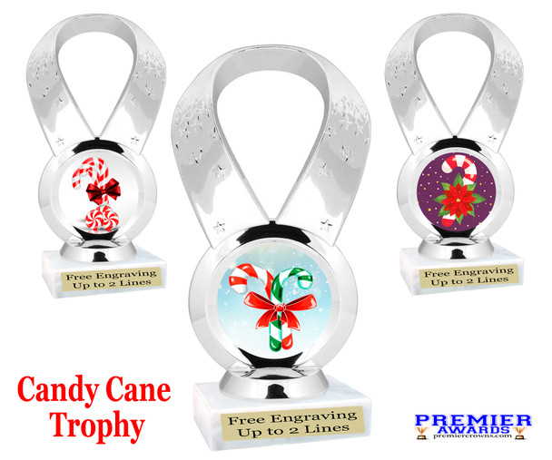 Candy Cane Trophy.   6" tall.  Includes free engraving.   A Premier exclusive design! 5093s