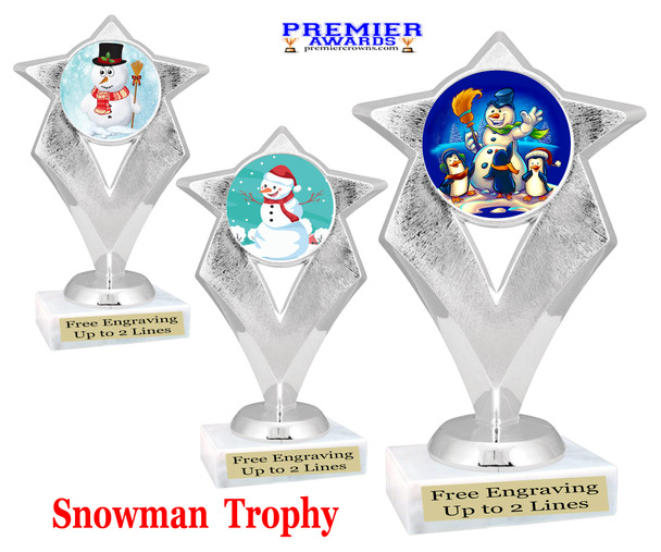 Snowman Trophy.   6" tall.  Includes free engraving.   A Premier exclusive design! 5086s